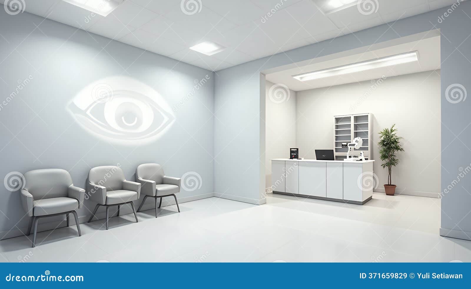 Modern eye clinic reception area
